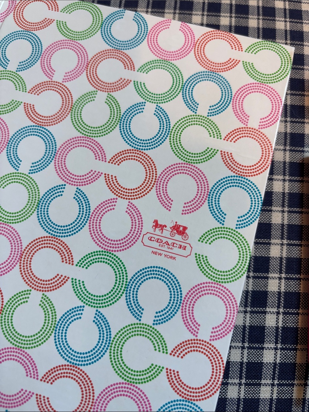 Coach Multicolor Signature Circle Journal with Pink Trim and Coach branded pen - Picture 3 of 7